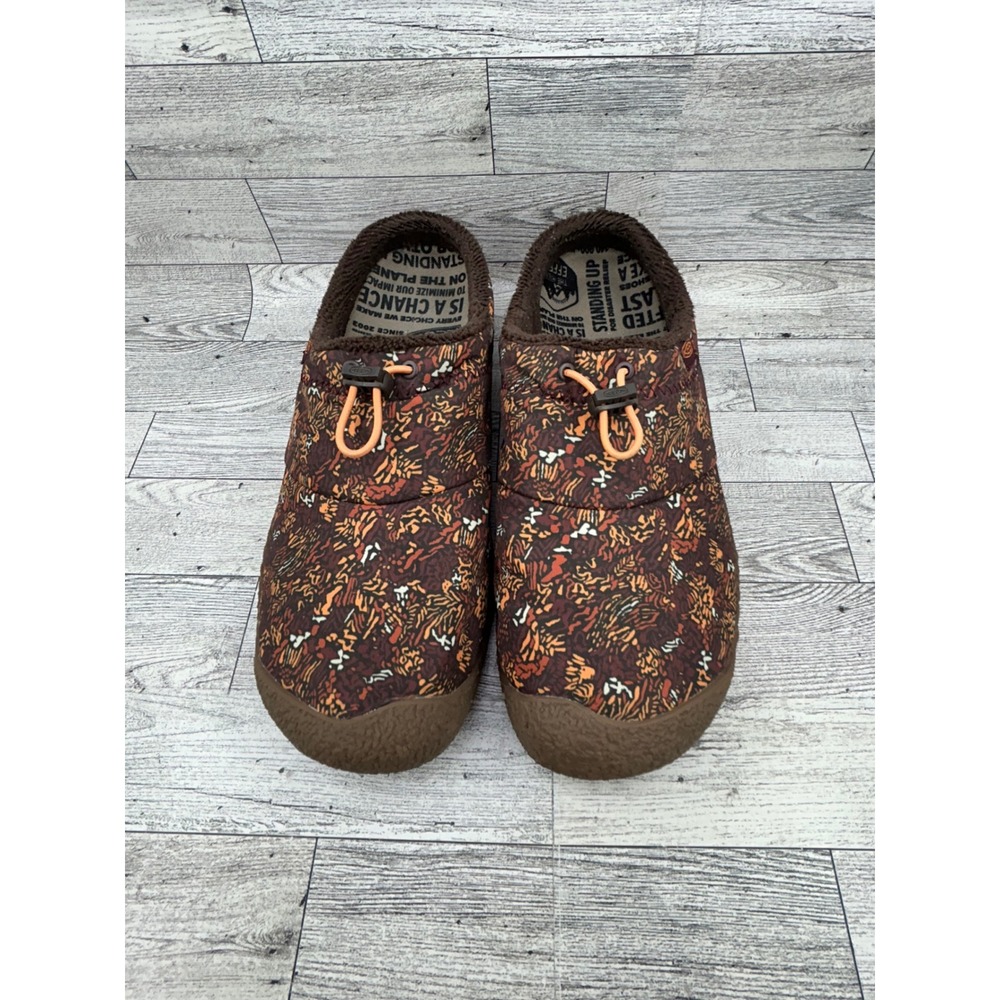 Keen Howser II Harvest Slippers Women Sz 11 Brown Multi Abstract Fleece Lined - Picture 3 of 14